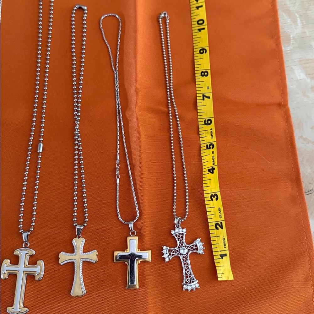 Silver Plated Cross Pendants Bundle - image 4